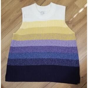 NWOT's-Nine West Women's Sleeveless Color Block Pull Over Sweater Size XL